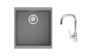 K-StrongSinks S3 Set dřez Hron 430x460mm granit šedá + Baterie // Strong
