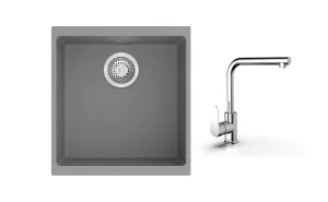 K-StrongSinks S3 Set dřez Hron 430x460mm granit šedá + Baterie // Strong