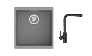K-StrongSinks S3 Set dřez Hron 430x460mm granit šedá + Baterie // Strong