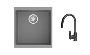 K-StrongSinks S3 Set dřez Hron 430x460mm granit šedá + Baterie // Strong