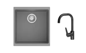 K-StrongSinks S3 Set dřez Hron 430x460mm granit šedá + Baterie // Strong