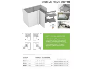 Rohová skříňka Duetto chrom pravý 450-550 mm / FGV